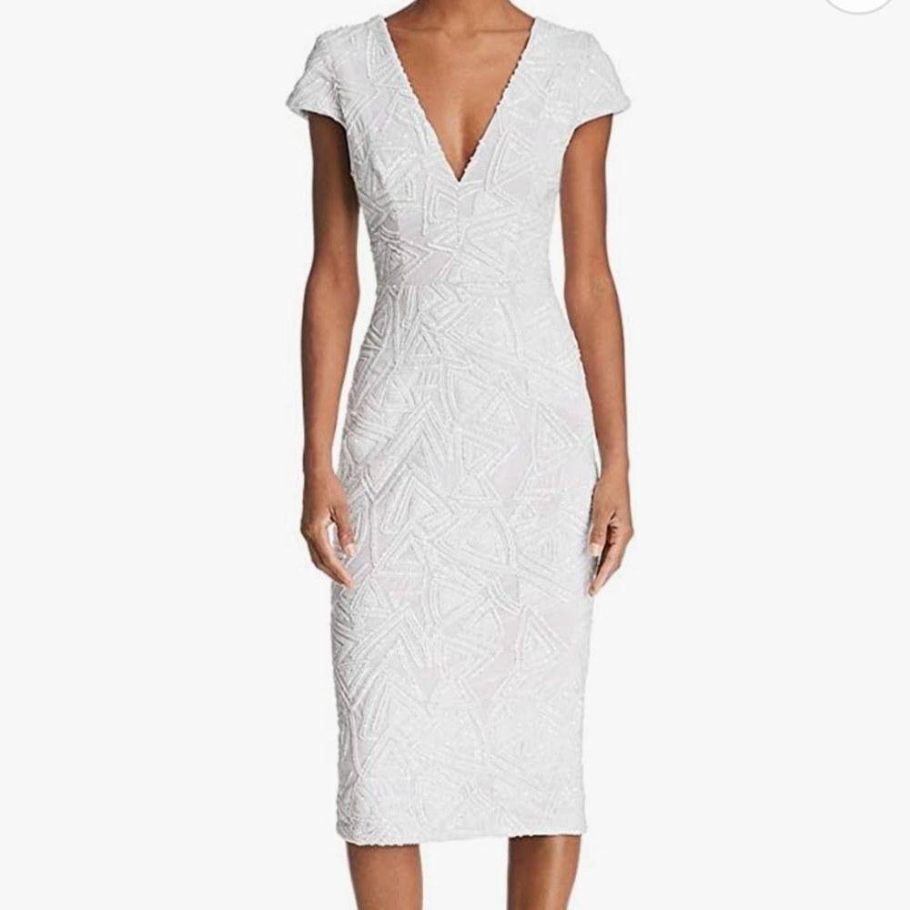 Dress the Population Women's Allison Sequin Cap Sleeve Sheath Dress